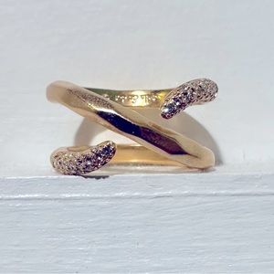 Stella and Dot Adeva Wrap Ring in Gold Size 7. New in Box